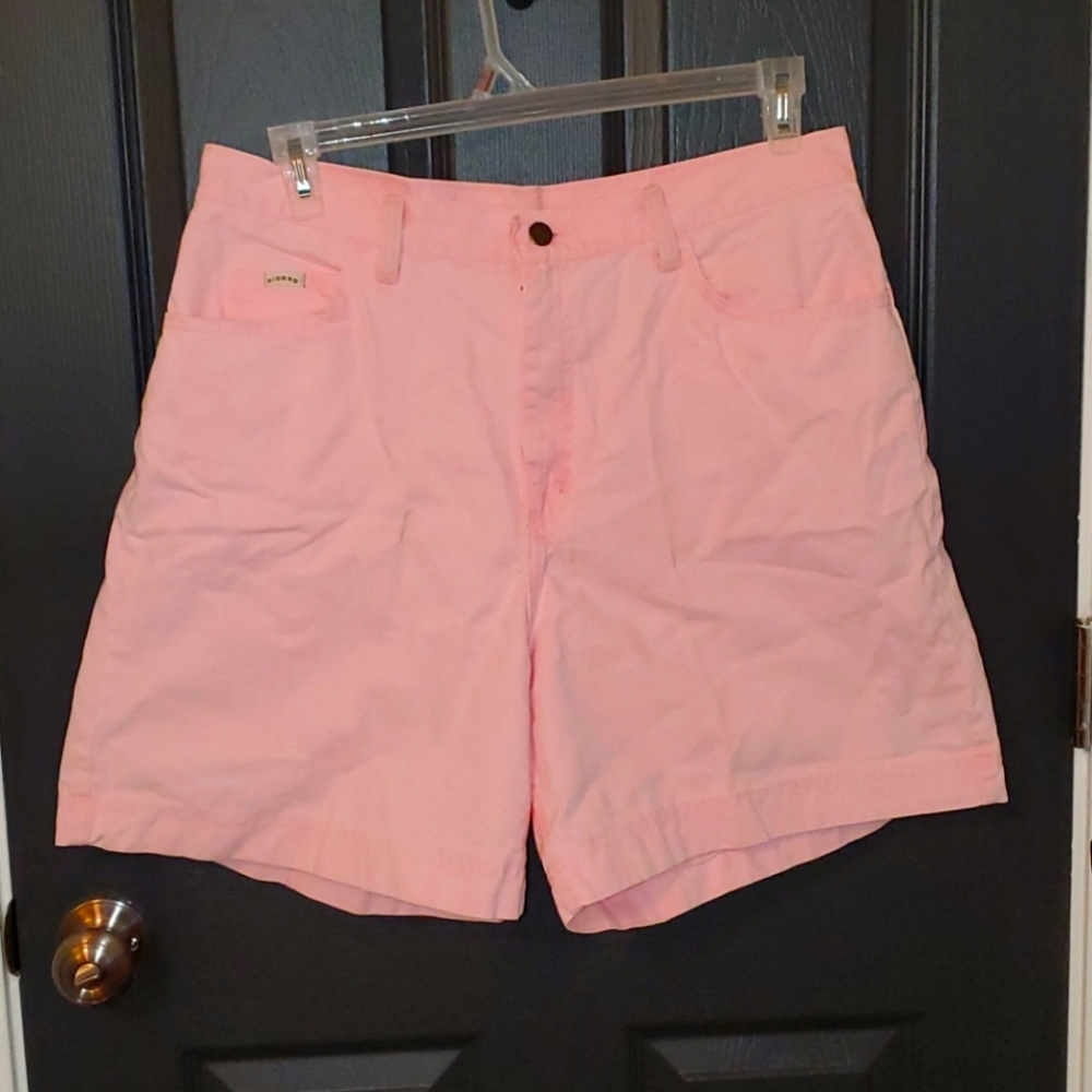 Pink high-waisted shorts